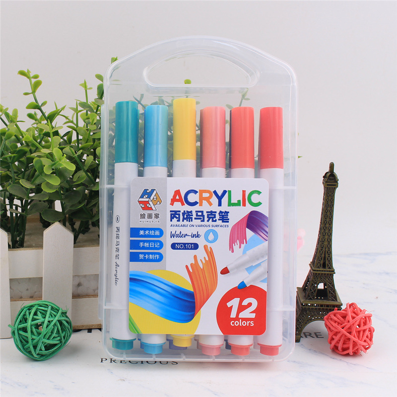 Acrylmalstifte, 12er/24er/48er-Set, zum Malen auf Stoff/Keramik/Holz, wasserfest