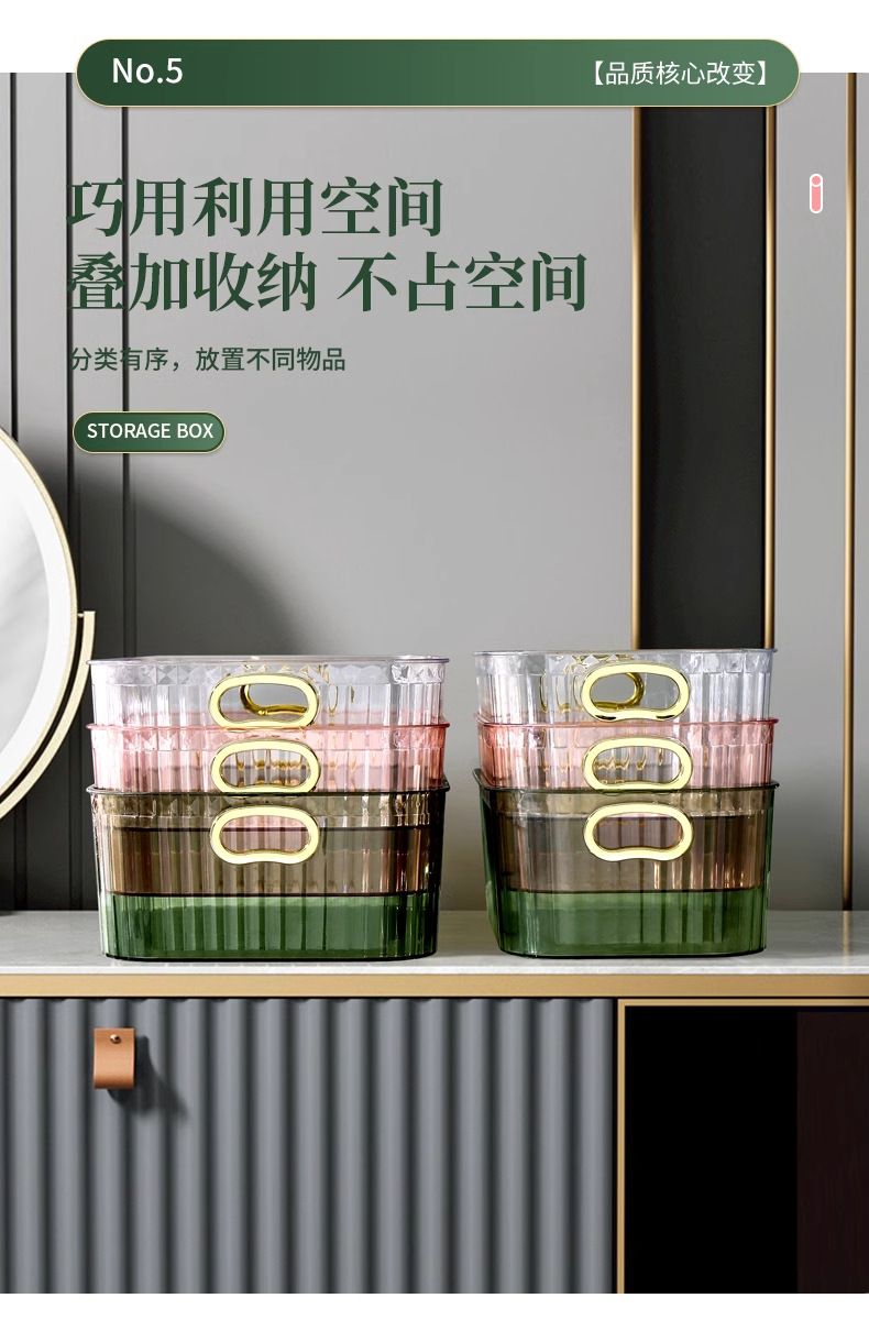 Acrylic cosmetic storage box, transparent design