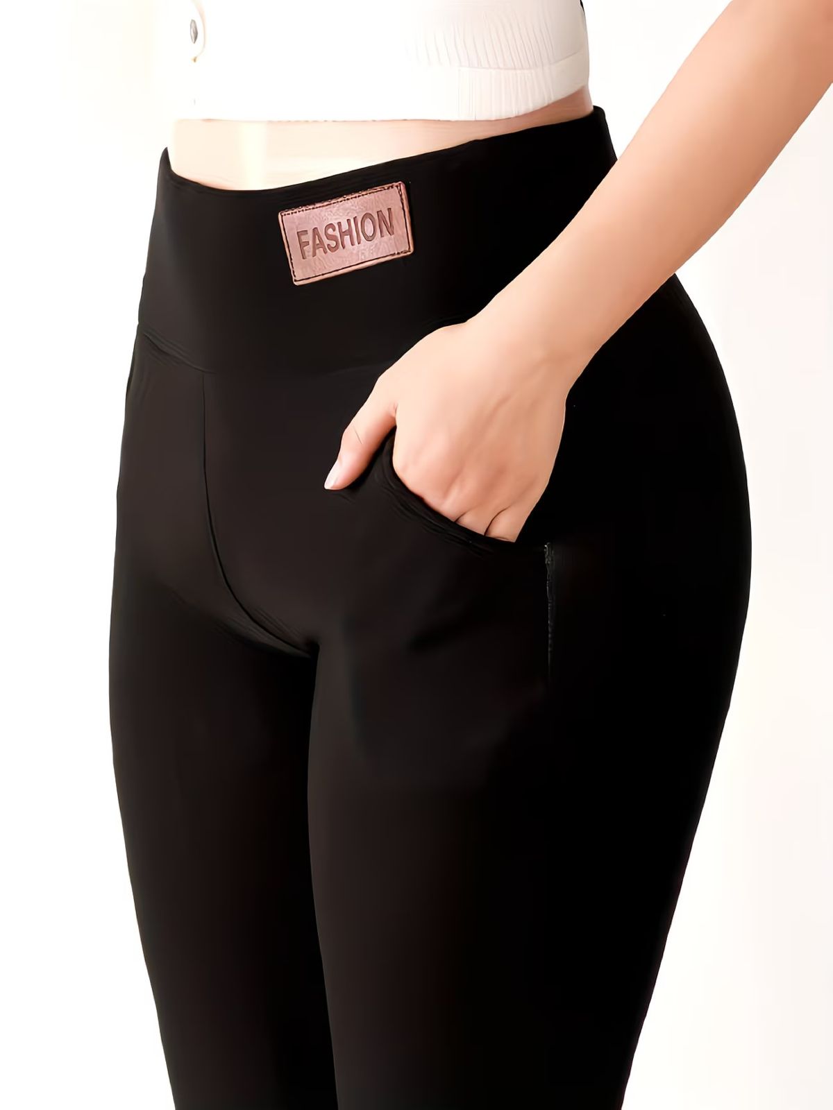 Winter fleece yoga leggings, high waist, warm lined, slimming