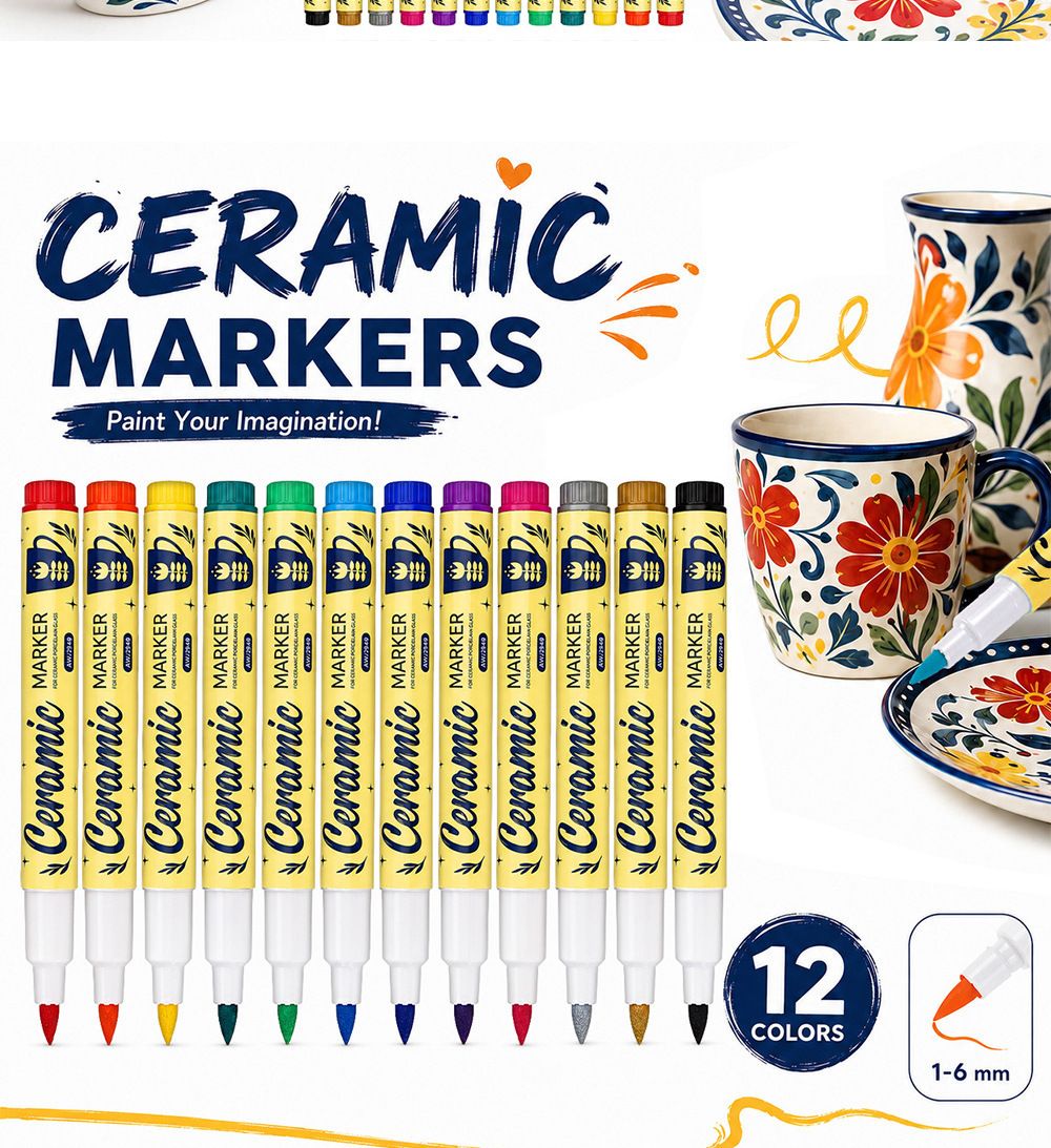 Ceramic paint marker set, waterproof, DIY
