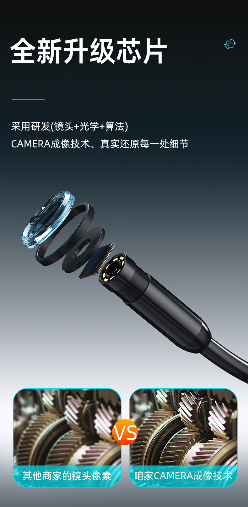 iPhone endoskop kamerası, 3MP, su geçirmez