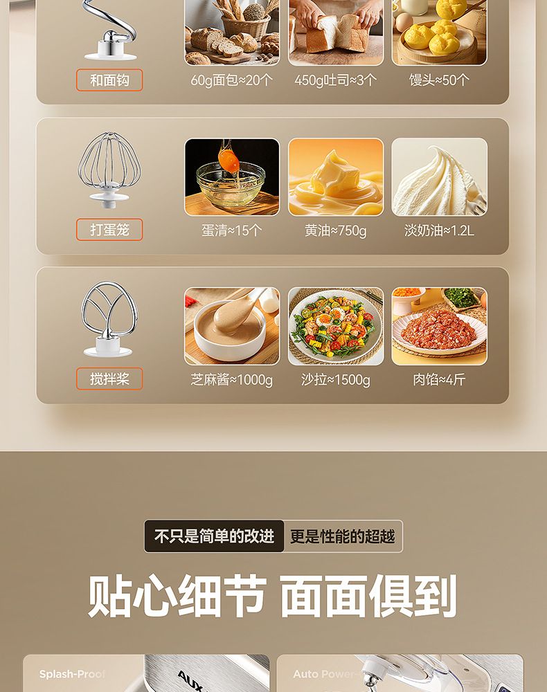 奥克斯厨师机多功能定时可拓展榨汁绞肉压面切菜和面机台式和面机