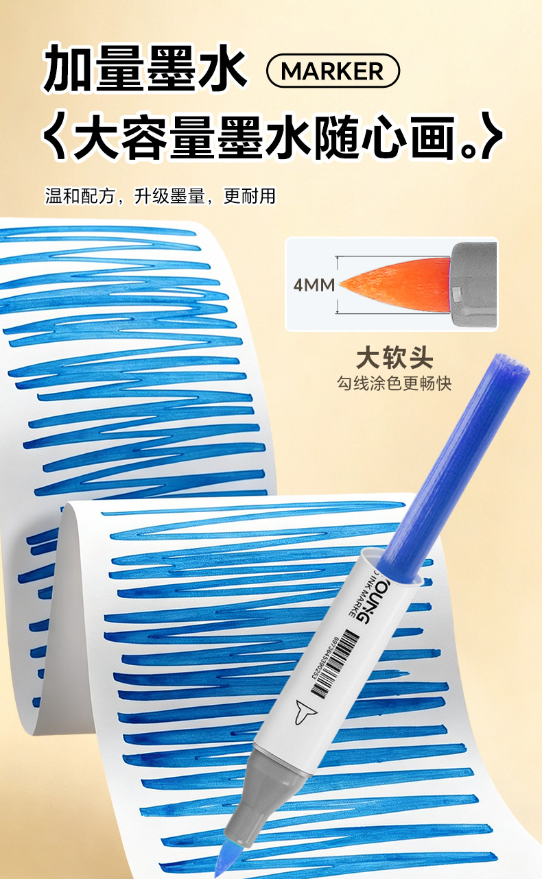 Dual-end marker pen set 100 colors quick-dry water-based