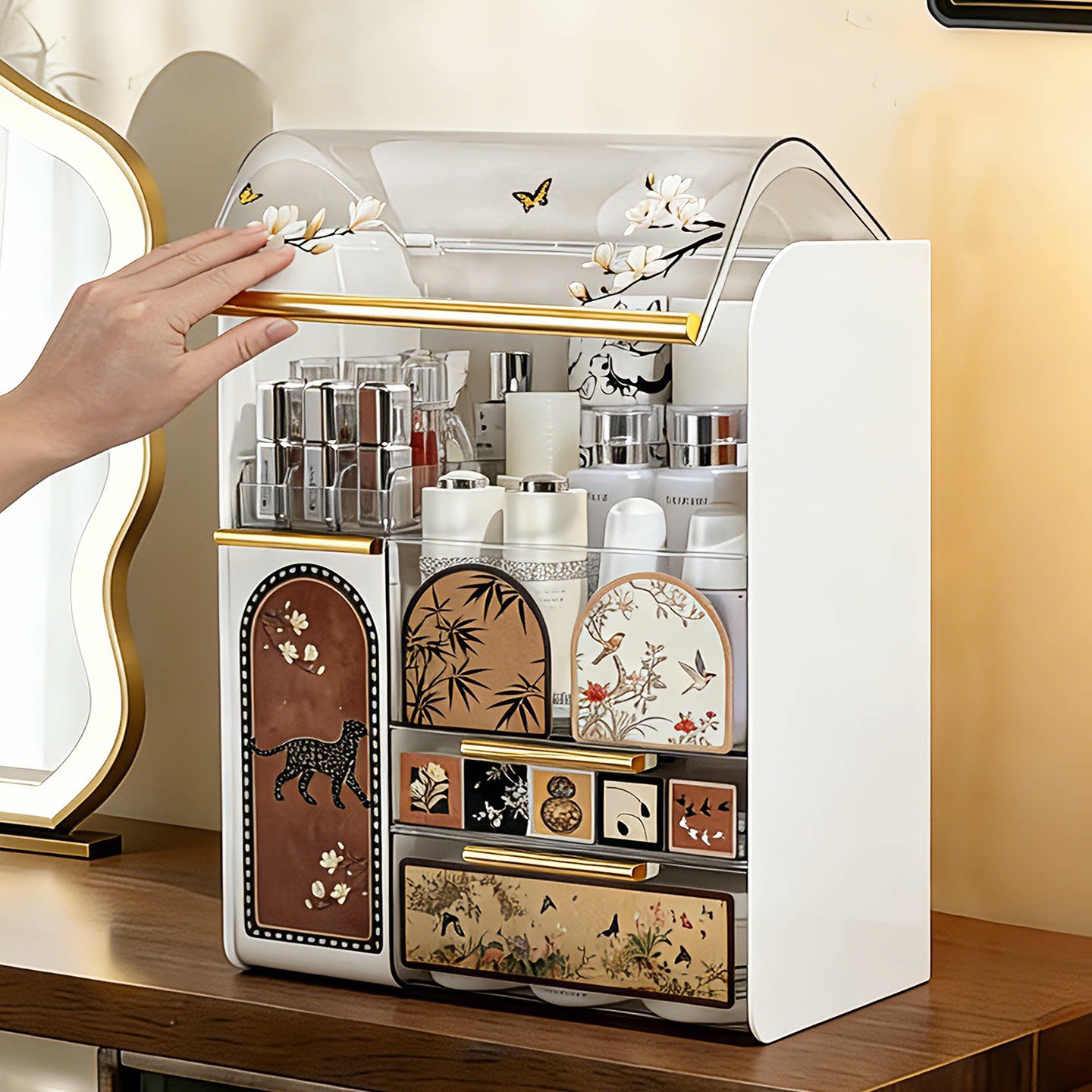 Acrylic cosmetics storage box large capacity