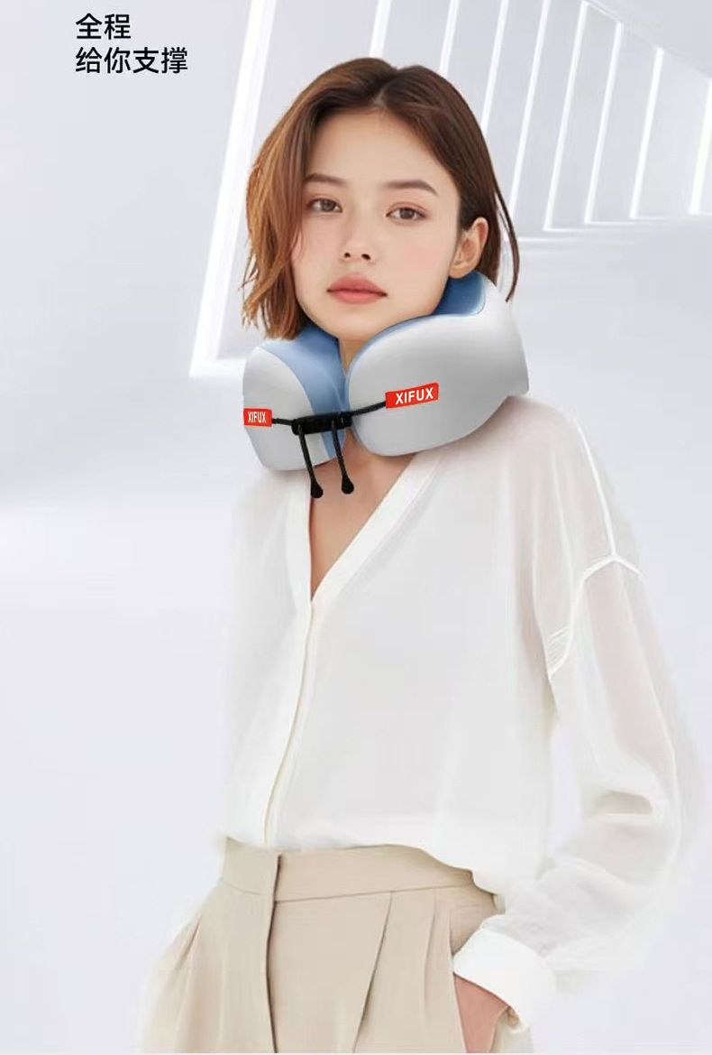 u型枕飞机护颈枕旅行便携坐车护脖子靠枕冰丝u形枕头可收纳颈椎