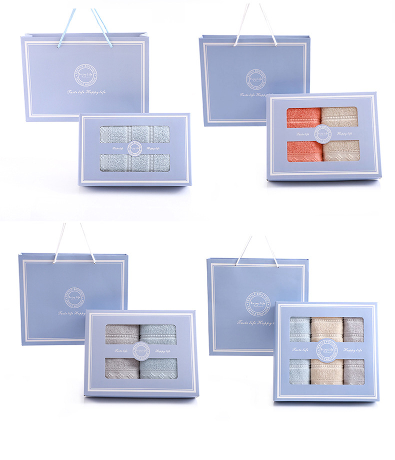 Pure cotton towel set, embroidered, dual pack, corporate gift