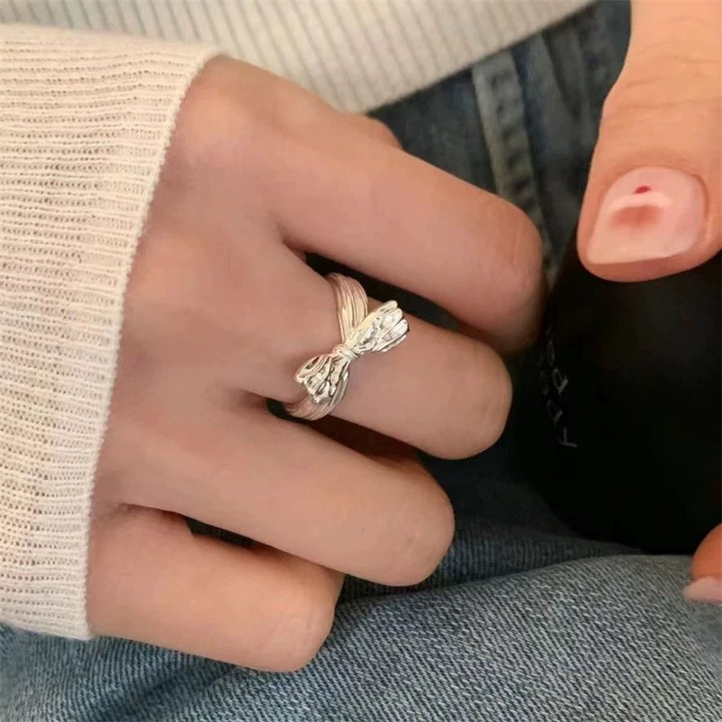 S925 Sterling Silver Twisted Ring Women Vintage Adjustable