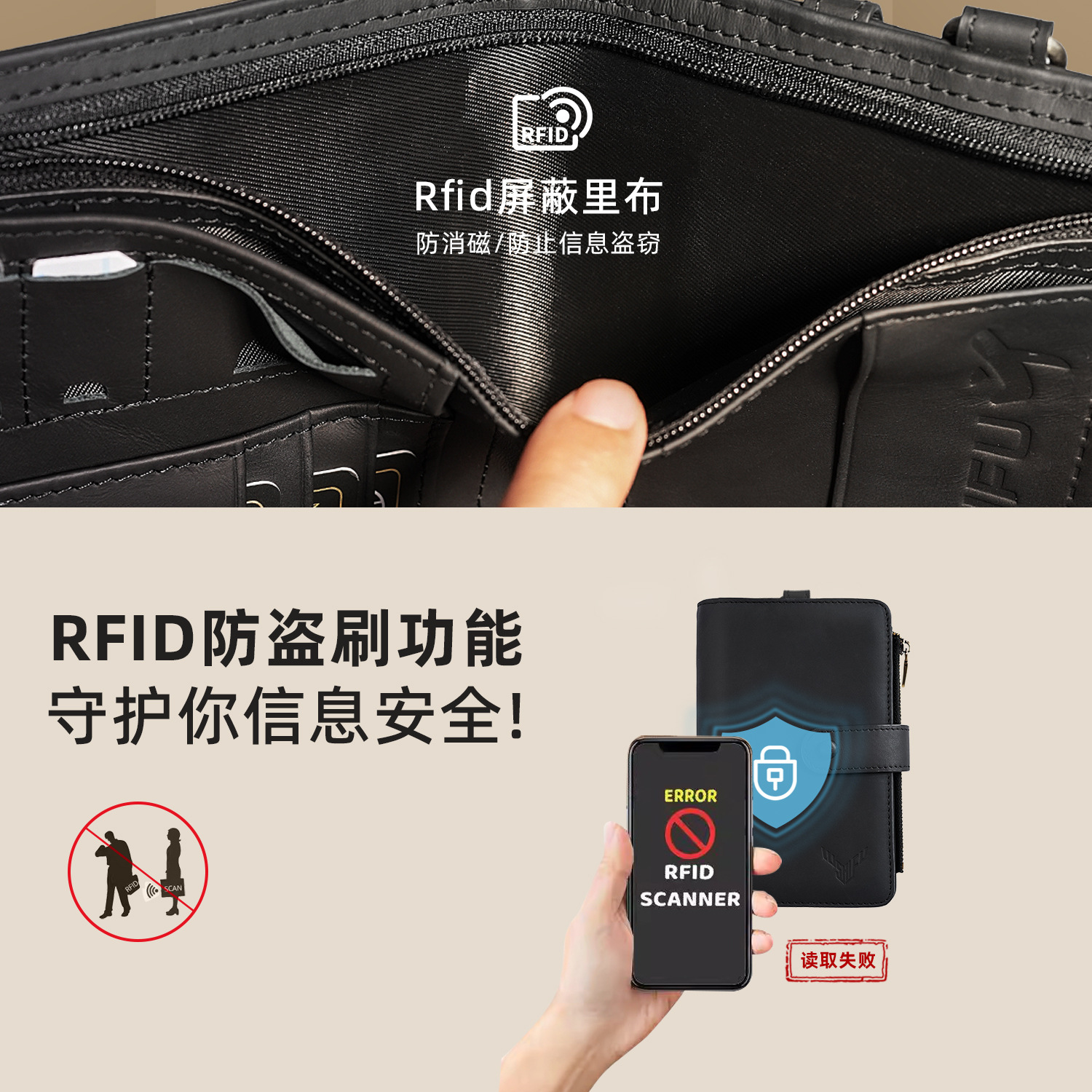 Echtleder Reisepass-Brieftasche mit Kartenfächern