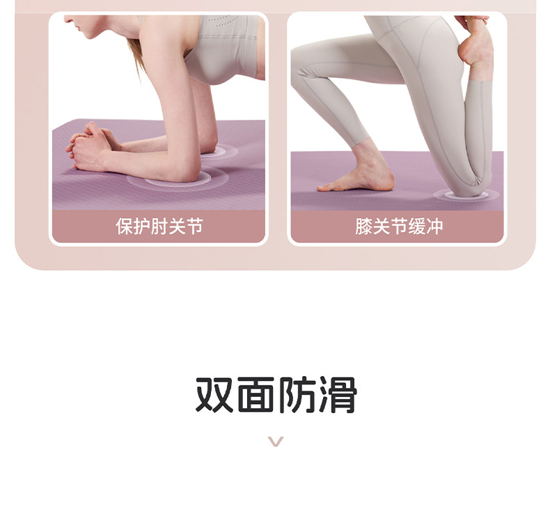 TPE-Yogamatte 80 cm breit, stoßdämpfend, schallisoliert, rutschfest