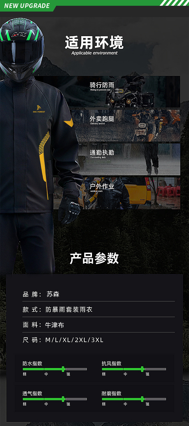Motorcycle Raincoat Split Two-Piece Heavy Rain Suit
