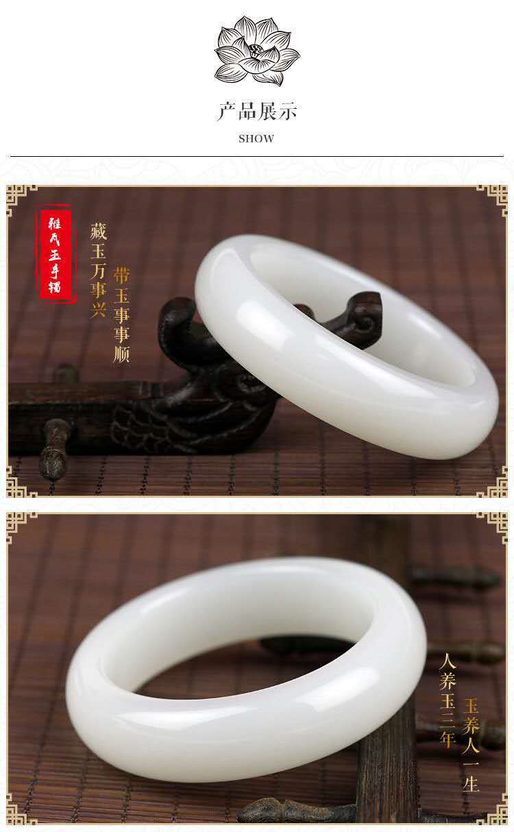 Natürliches grünes Jade-Armband für Damen, Blumenmuster
