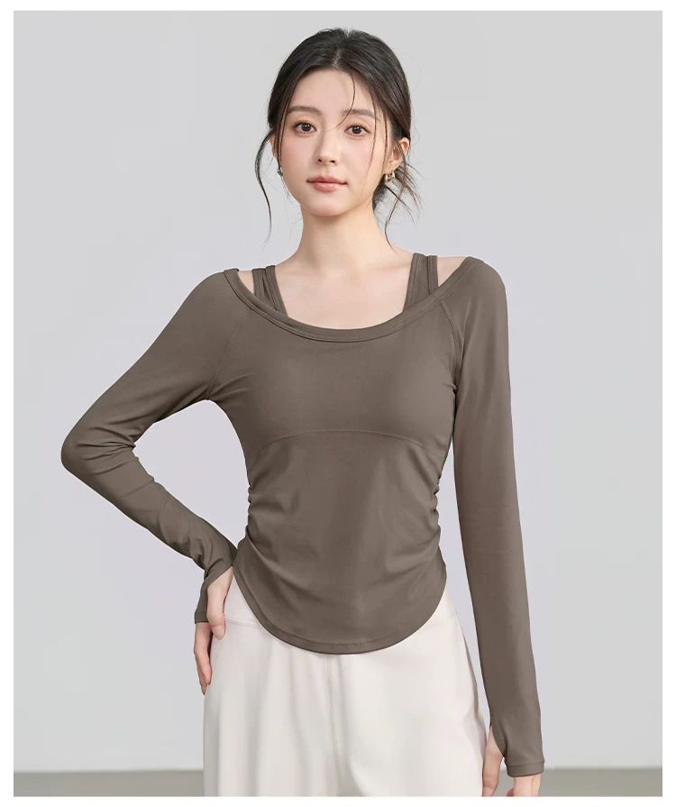 Women's yoga long sleeve top, autumn-winter, fitted