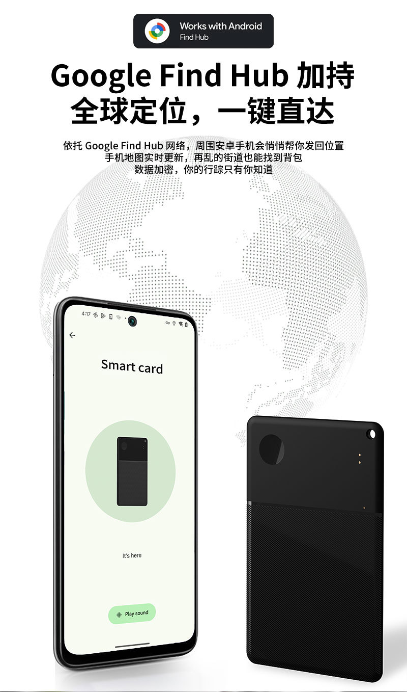 Ultraflaches Portemonnaie mit GPS-Tracker