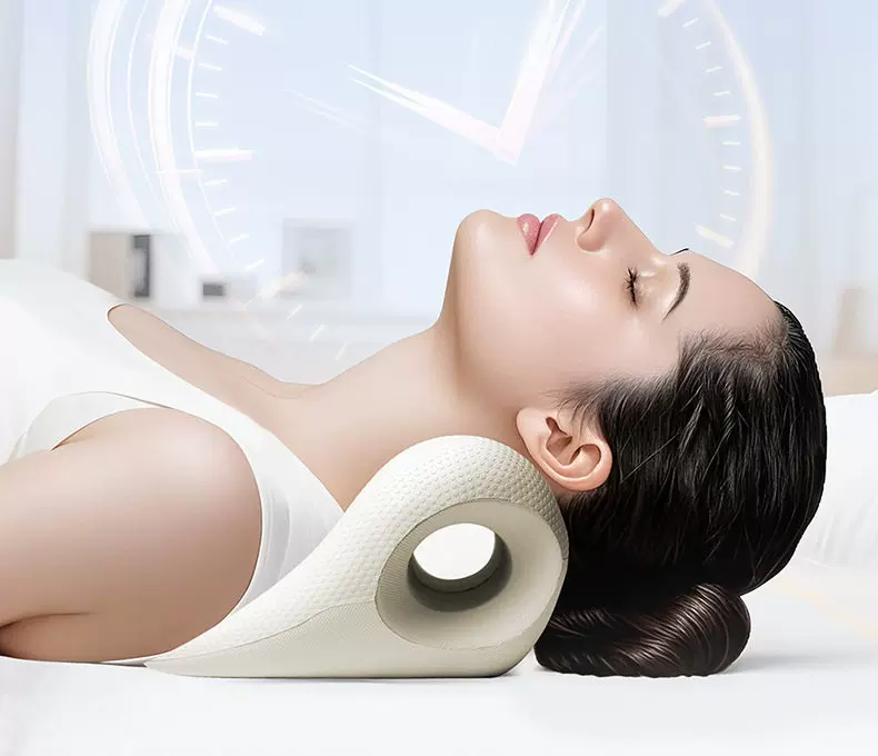 W-shaped cervical pillow, neck support, massage and traction