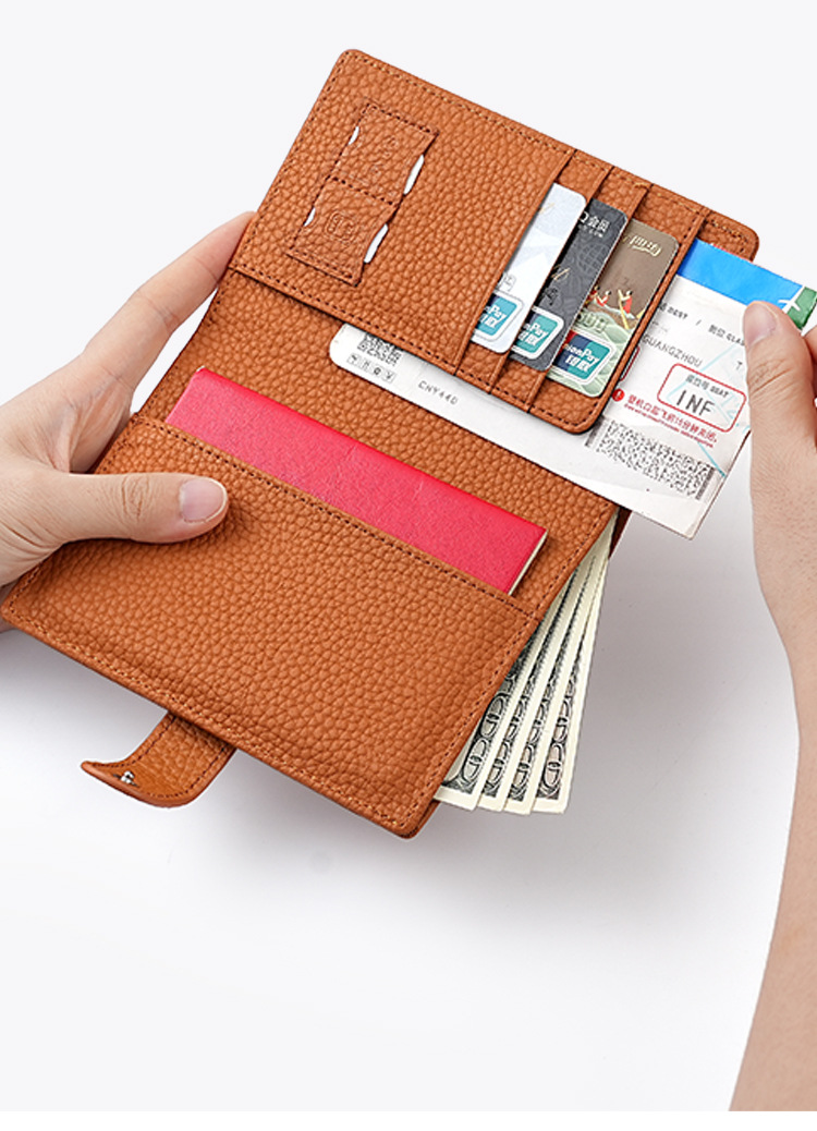 RFID pasaport cüzdan, hakiki deri, erkek ve kadın, çok fonksiyonlu