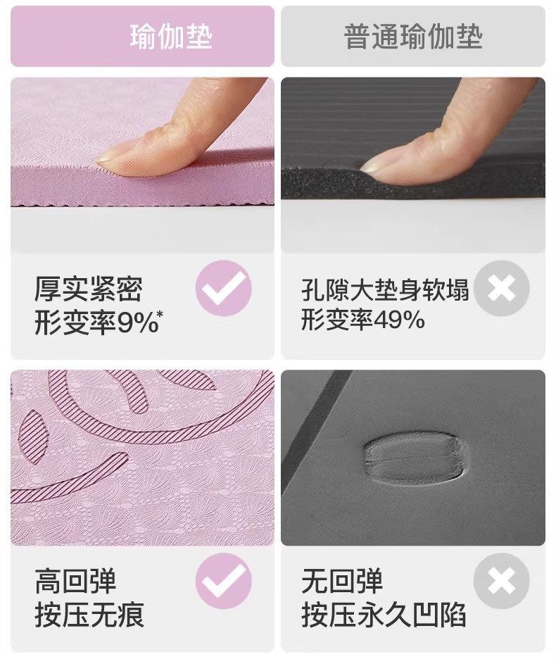 奥义TPE瑜伽垫防滑加厚加宽减震跳绳舞蹈健身垫家用运动垫子代发