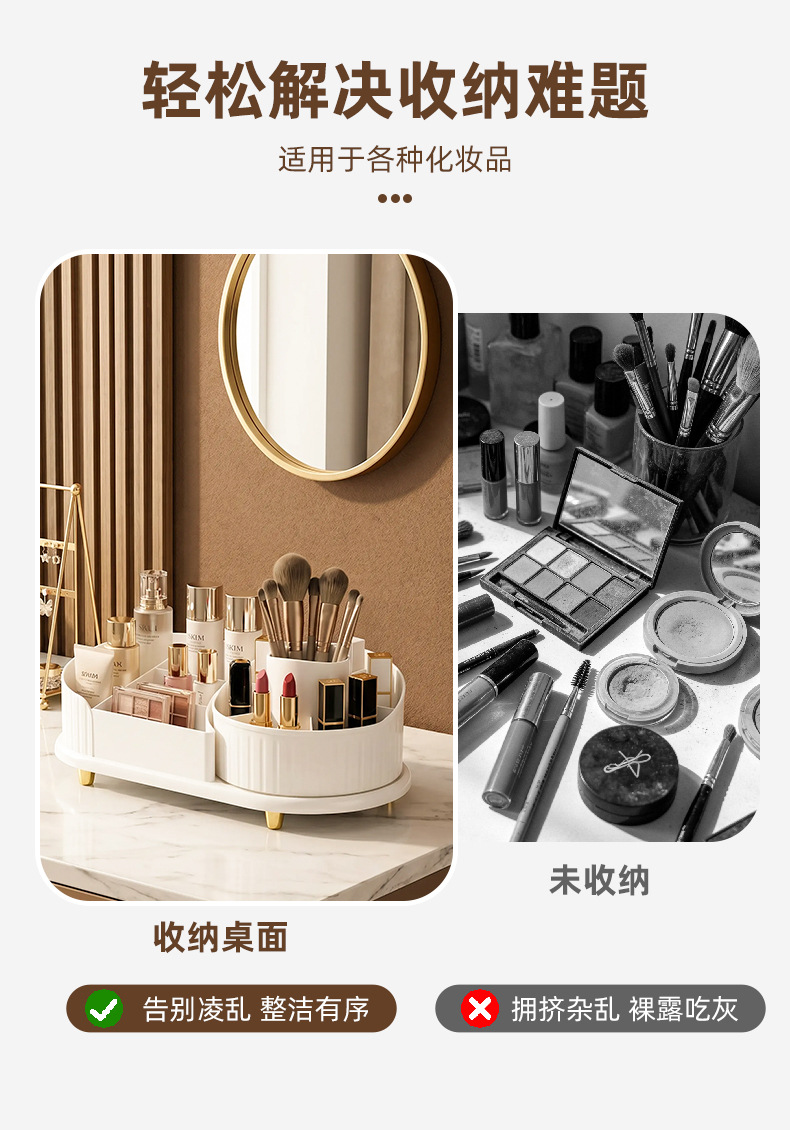 Rotating cosmetic storage organizer