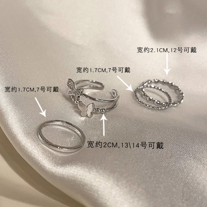 Schmetterlings-Ringset 4-teilig Damen