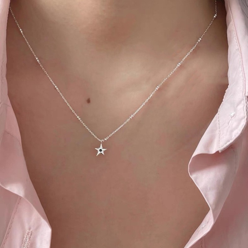 S999 Sterlingsilber Halskette Damen Zirkonia Schlüsselbein-Kette