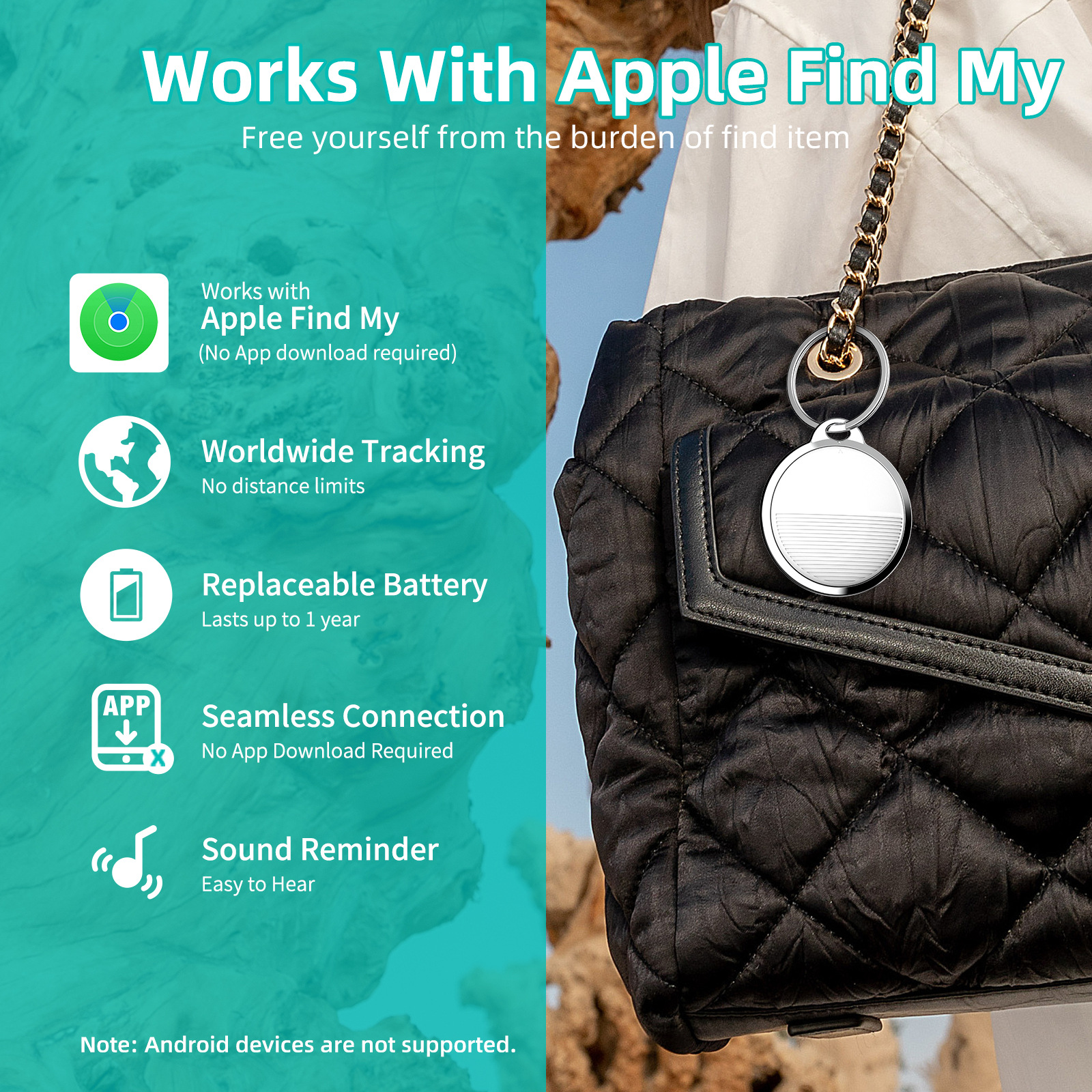 Apple AirTag izleyici, cüzdan ve anahtar için