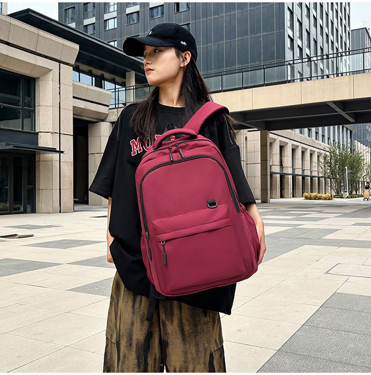 Herren- und Damen-Rucksack mit Laptop-Fach, einfarbig