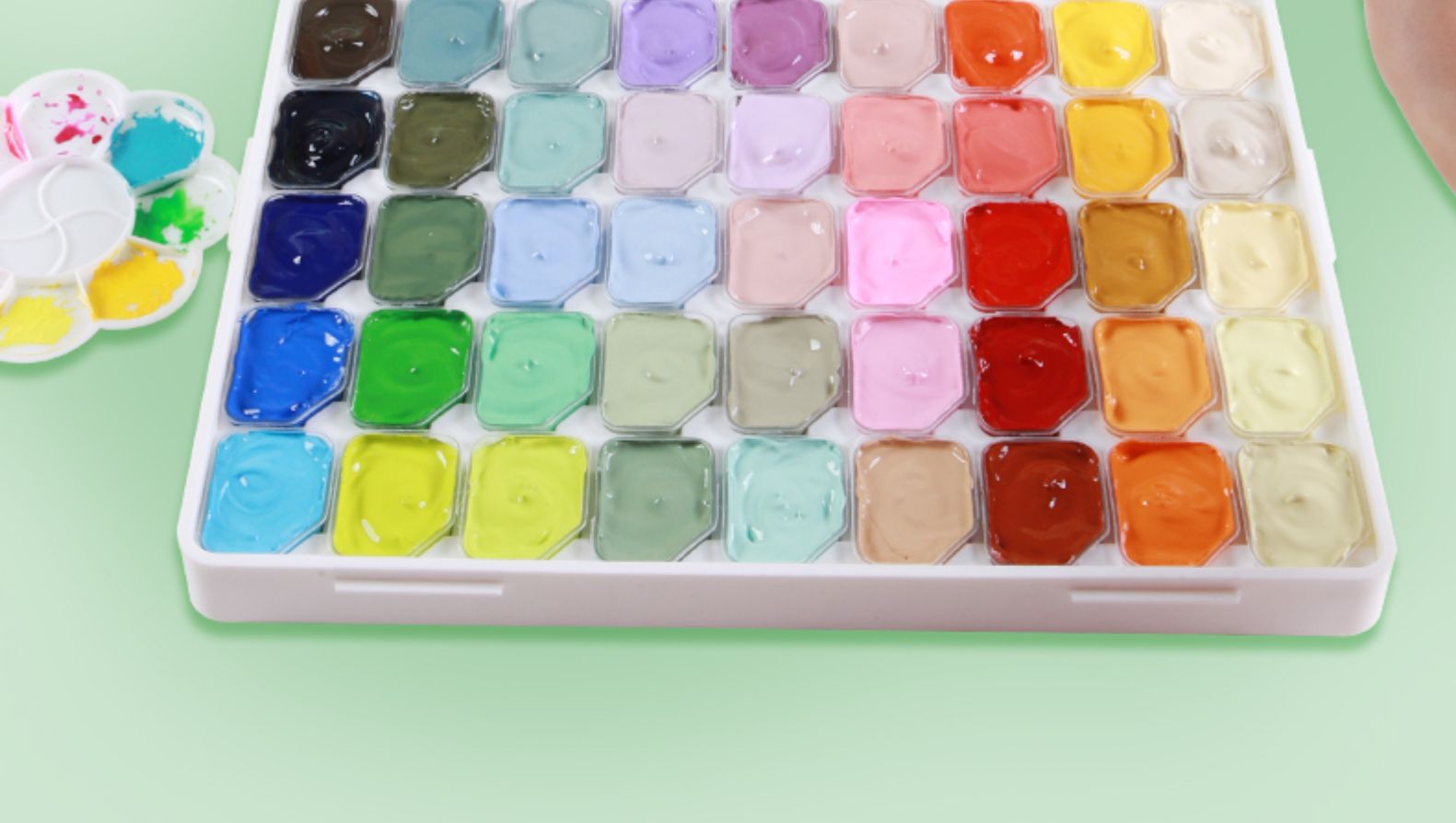 Gouache Paint Set, 24 Colors, Portable, Beginners