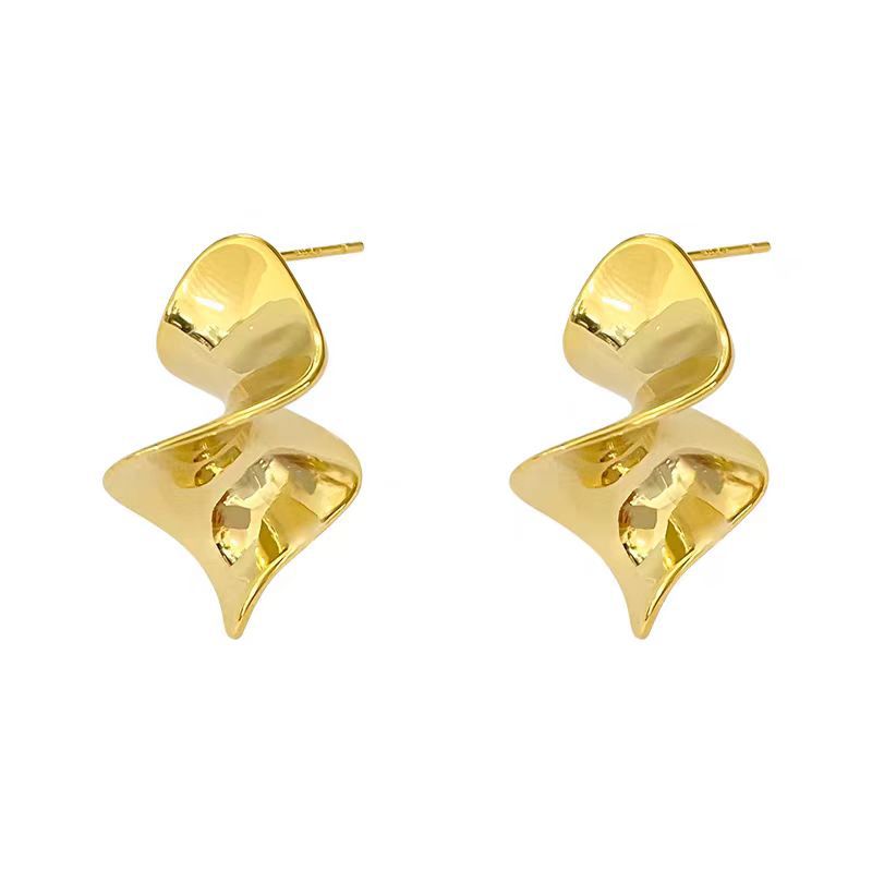 Heart design spiral geometry earrings creative style