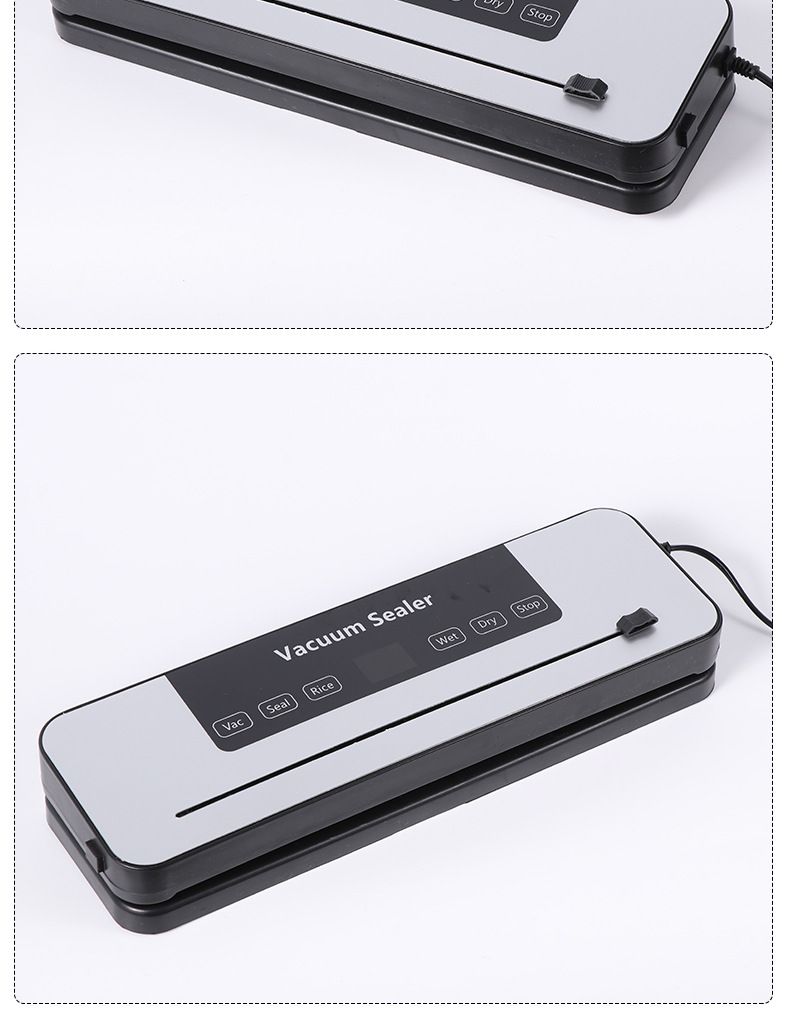 Vacuum sealing machine with cutter, household