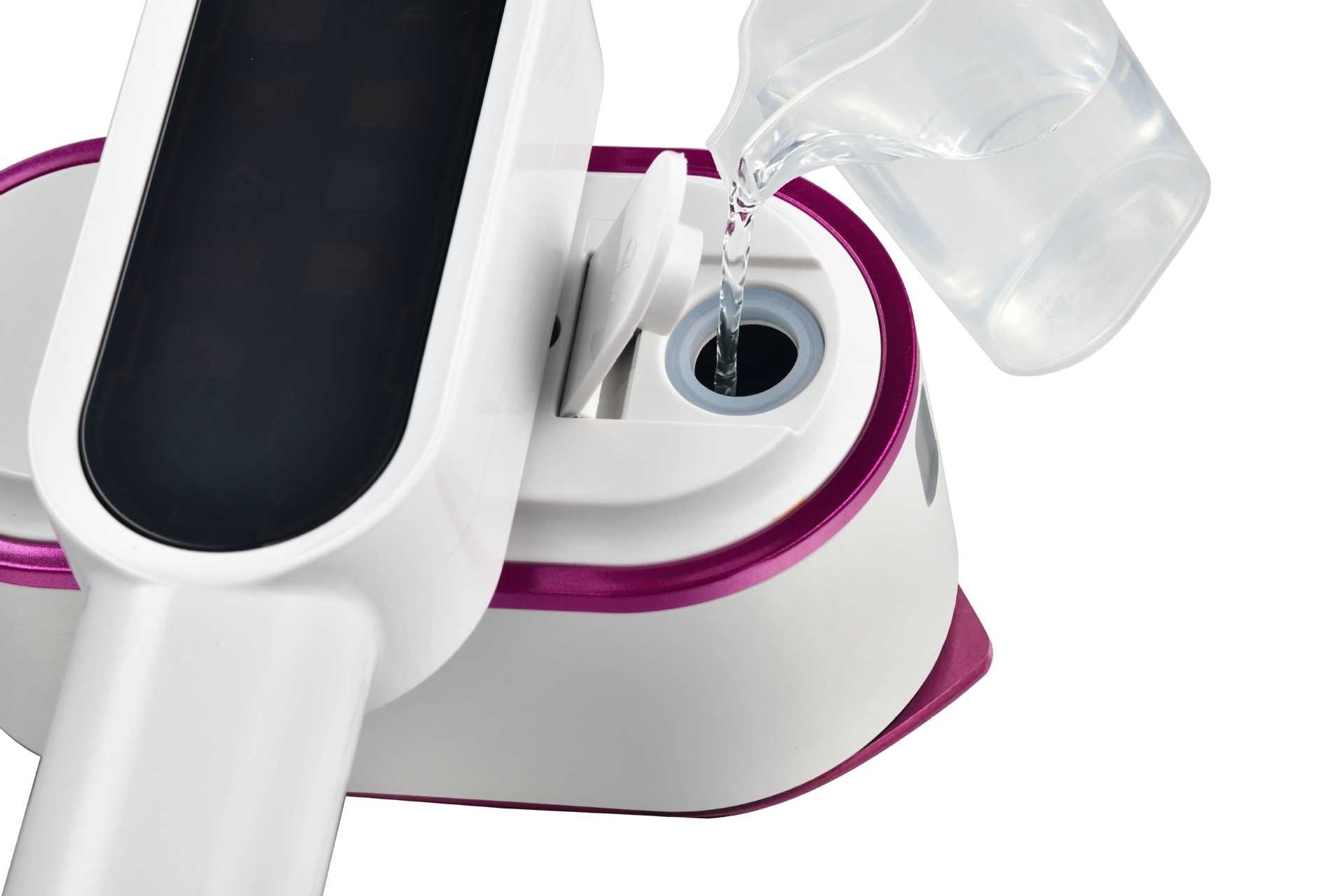 Foldable handheld garment steamer, touch screen, portable
