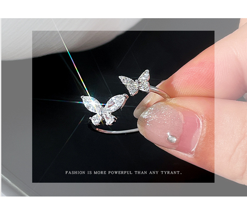 Butterfly ring for women, minimalist style, stackable