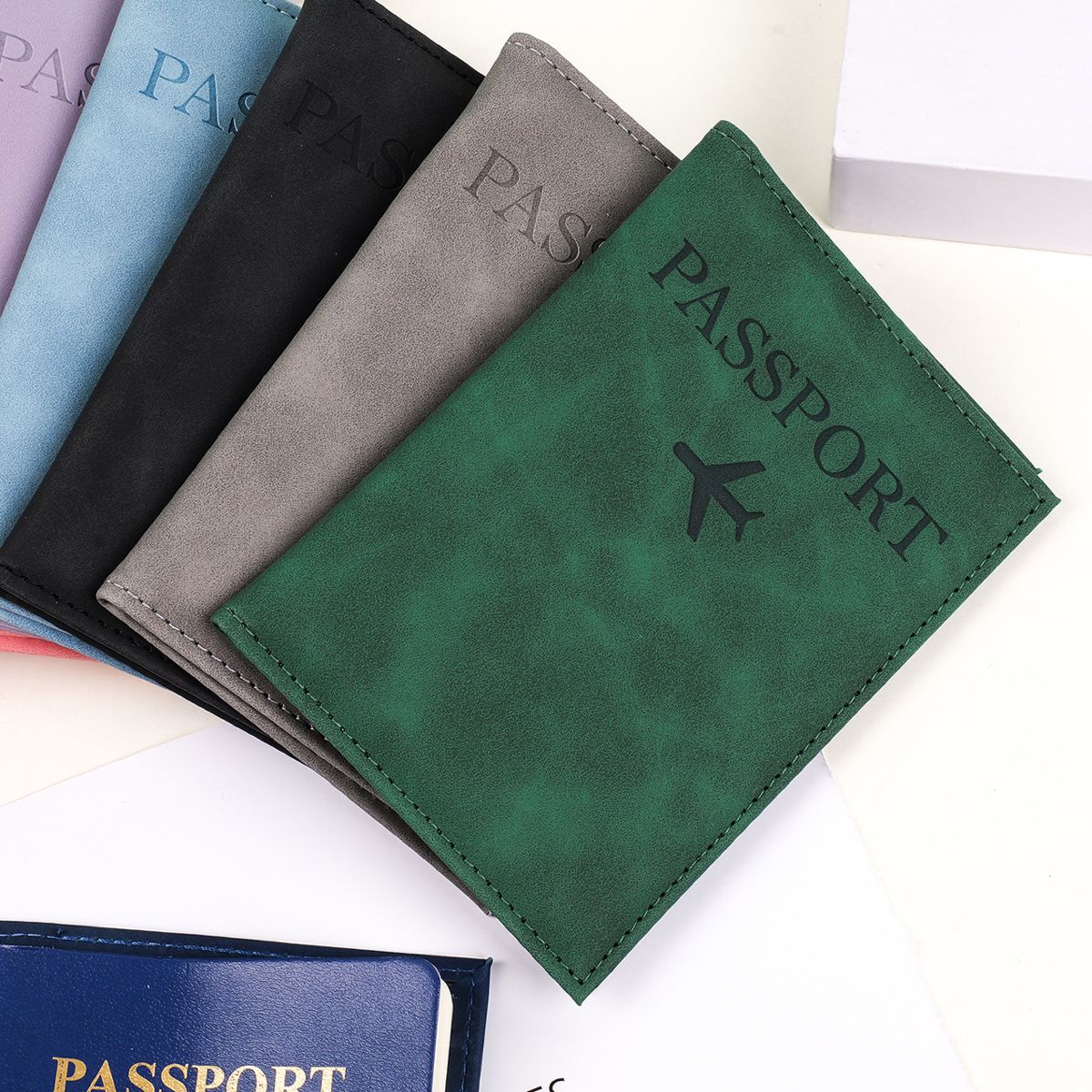 PU leather passport protective case, large capacity