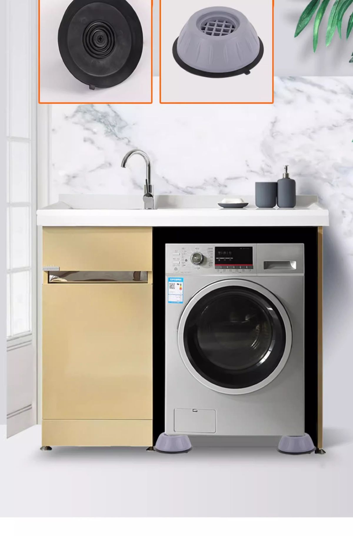 Washing machine stand feet, tripod base, non-slip anti-shock pads
