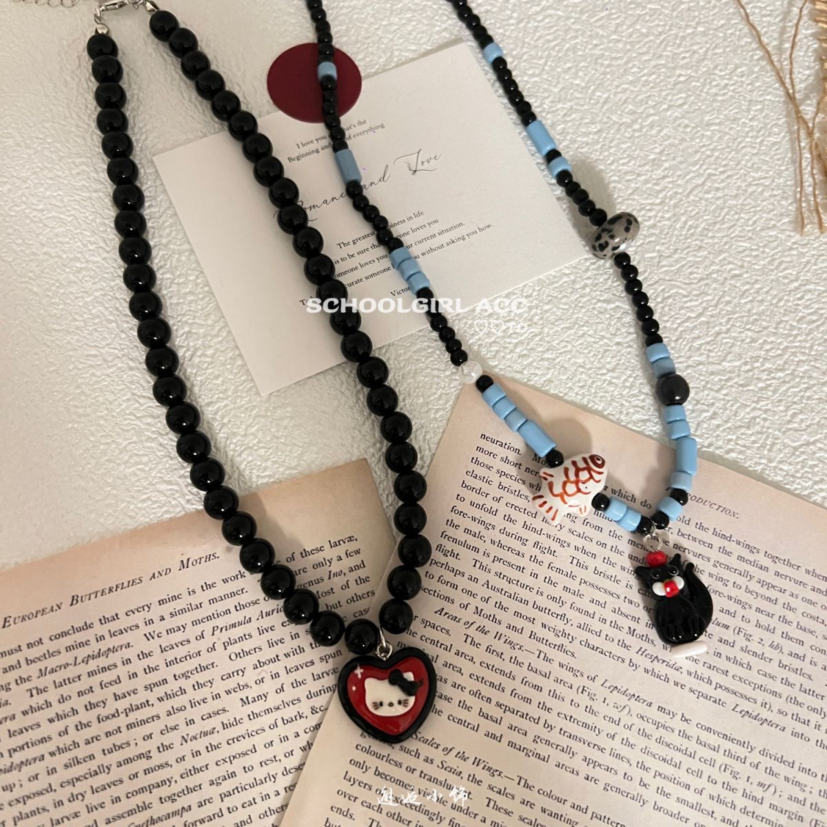 Bunte Emaille-Halskette, koreanischer Stil, Schlüsselbein-Kette