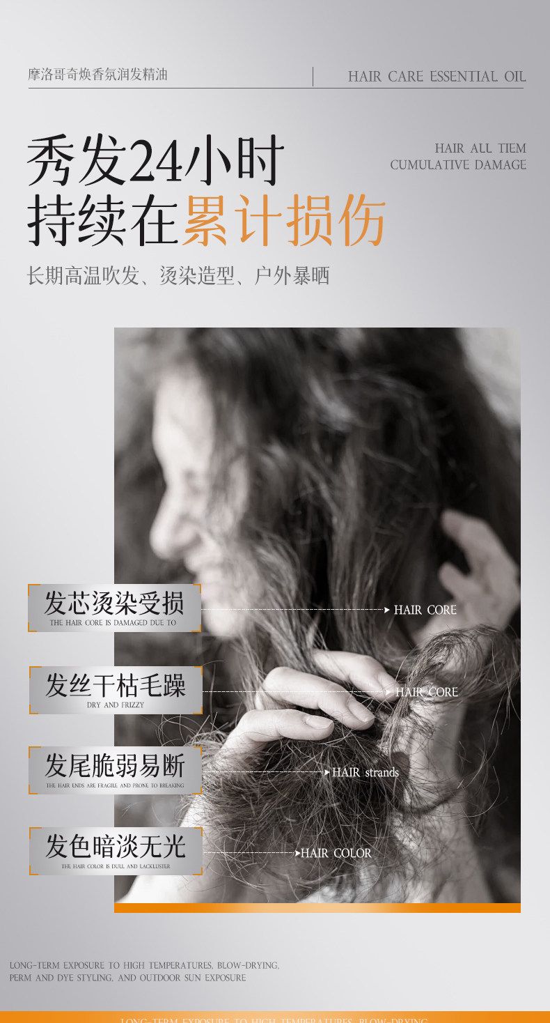 洛黛诗摩洛哥坚果奇焕护发香氛精油改善毛躁打结不柔顺发质免洗