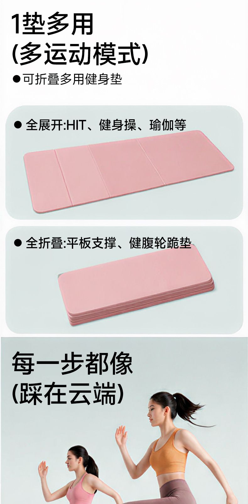 POE Foldable Portable Yoga Mat Non-Slip