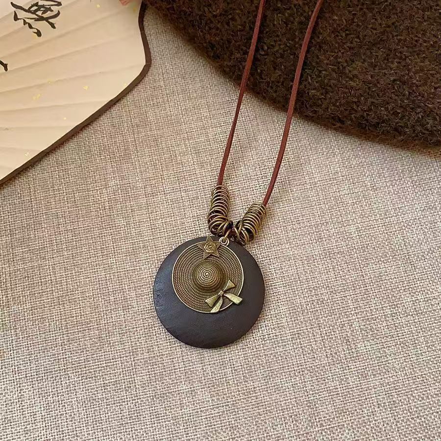 Zen tarzı uzun kelebek düğümlü kolye, kadın vintage bohem aksesuarı