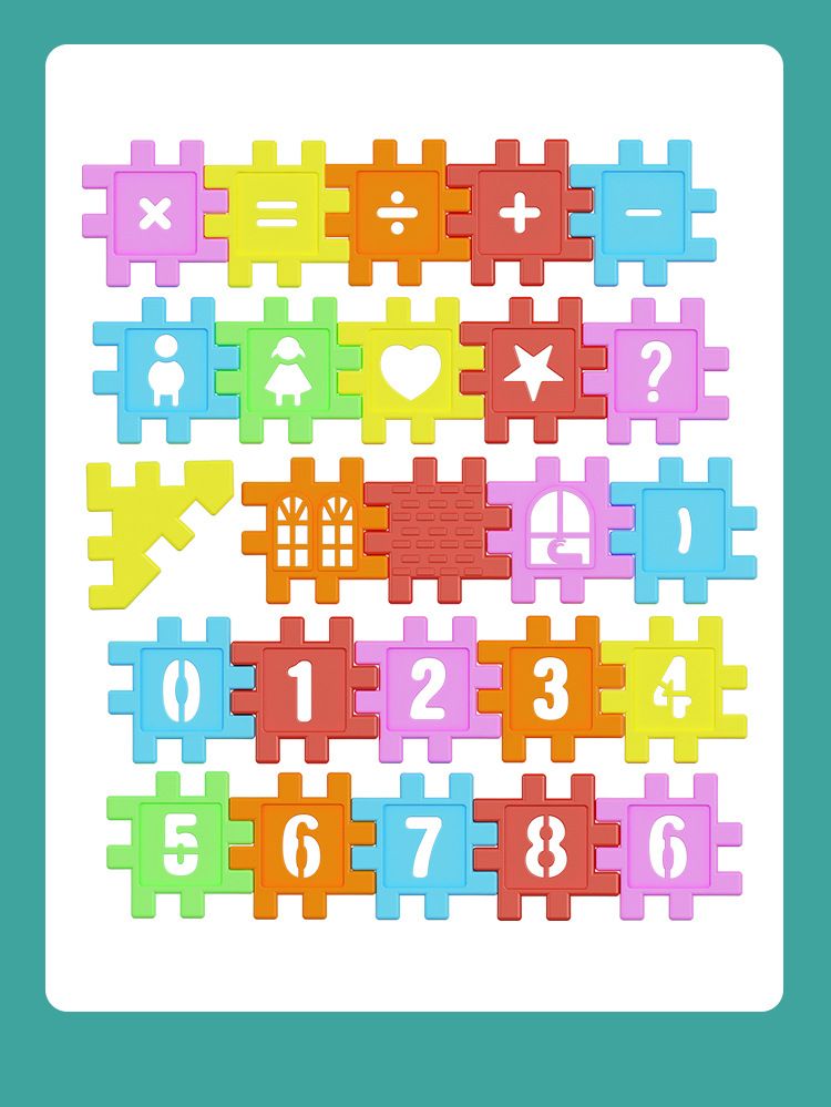 Sayı ve harf steckpuzzle, eğitici bloklar