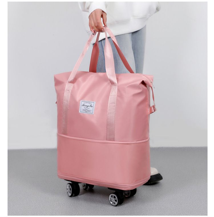 Expandable travel bag, wheeled, foldable, large capacity