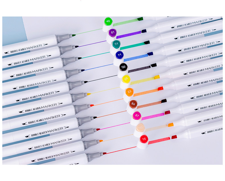 Double-ended marker pen set 12 colours washable