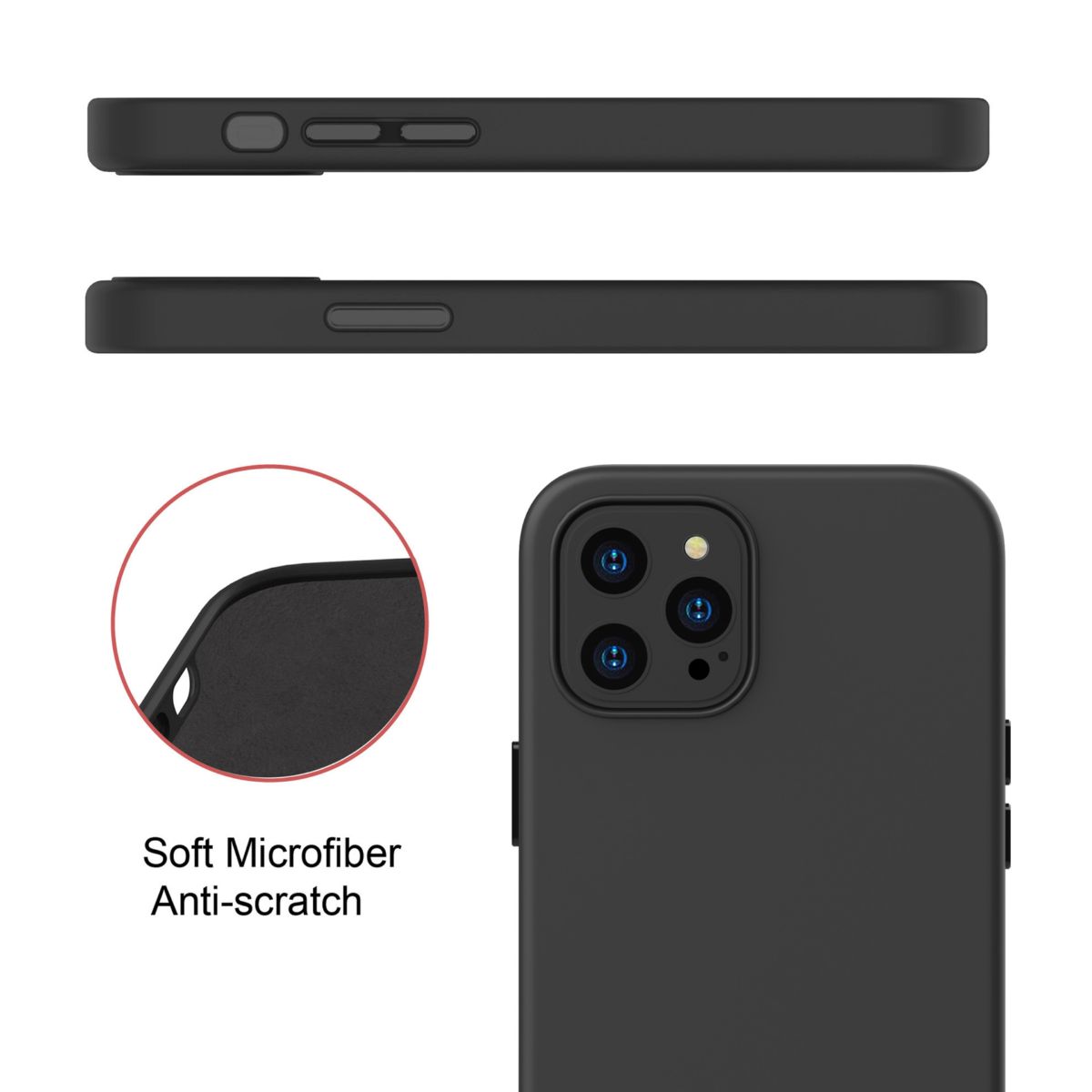 Phone case for iPhone 12 Pro, liquid silicone, full protection