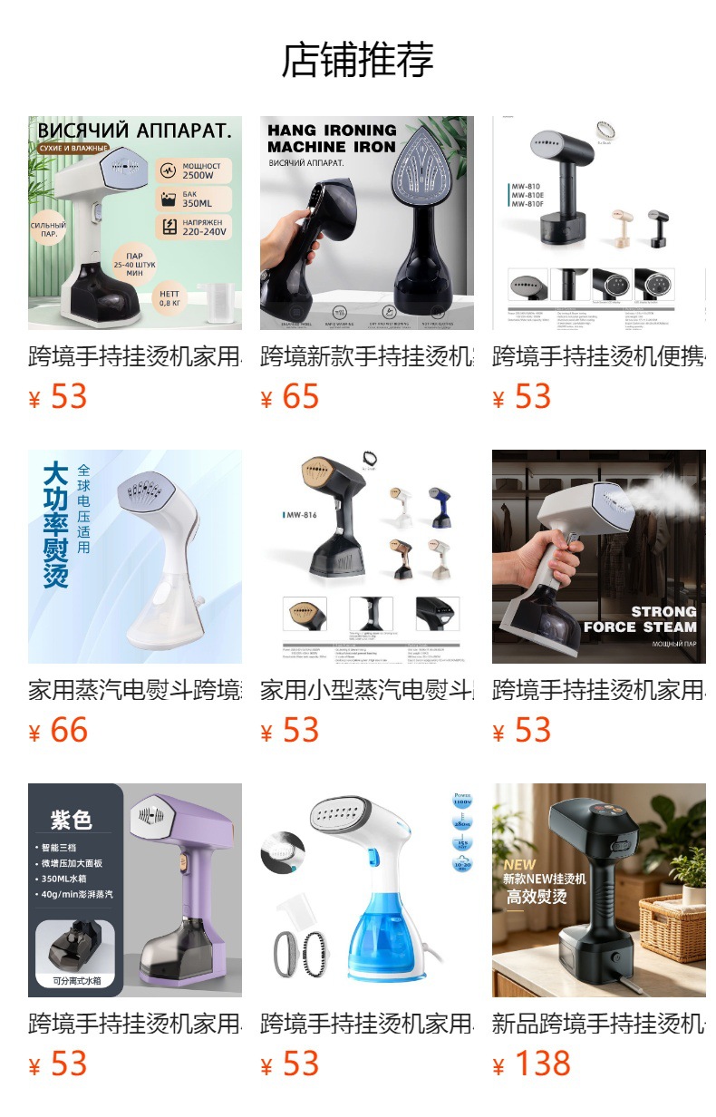 Portable steam iron, dry and wet use, high-power household