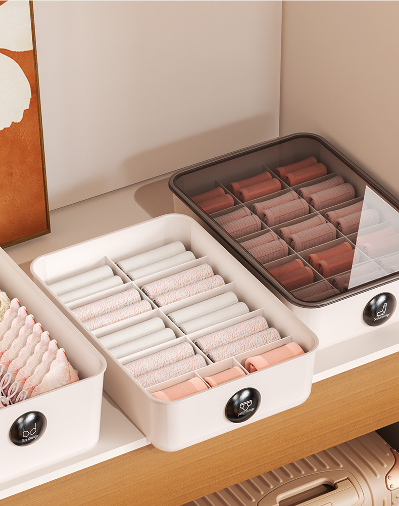 Unterwäsche-Aufbewahrungsbox, transparent, geteilt, mit Aromatherapie