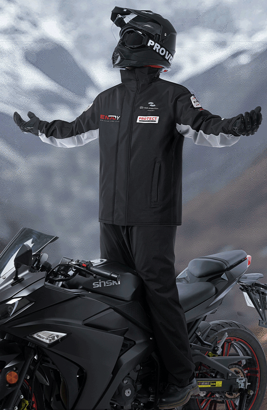 Heavy-duty waterproof motorcycle raincoat set