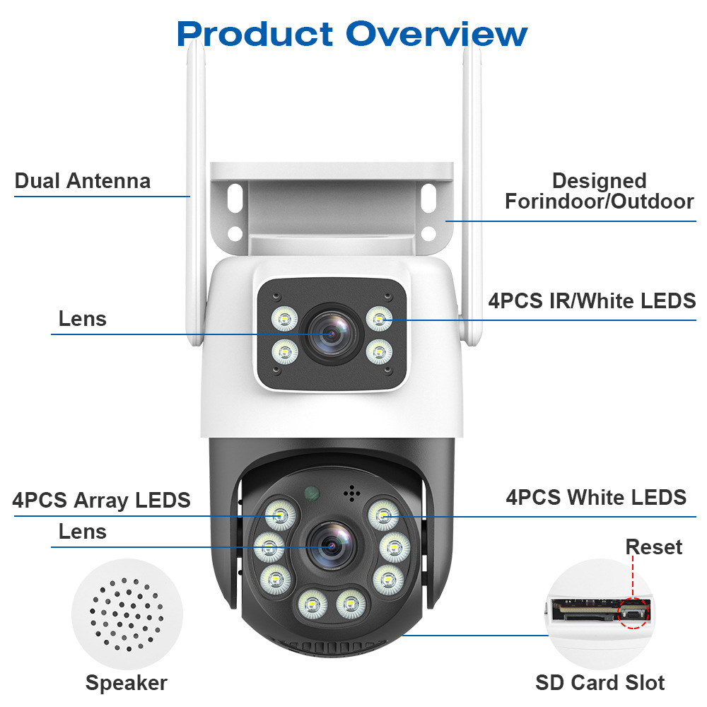 ICSEE Dual Lens Surveillance Camera Wireless