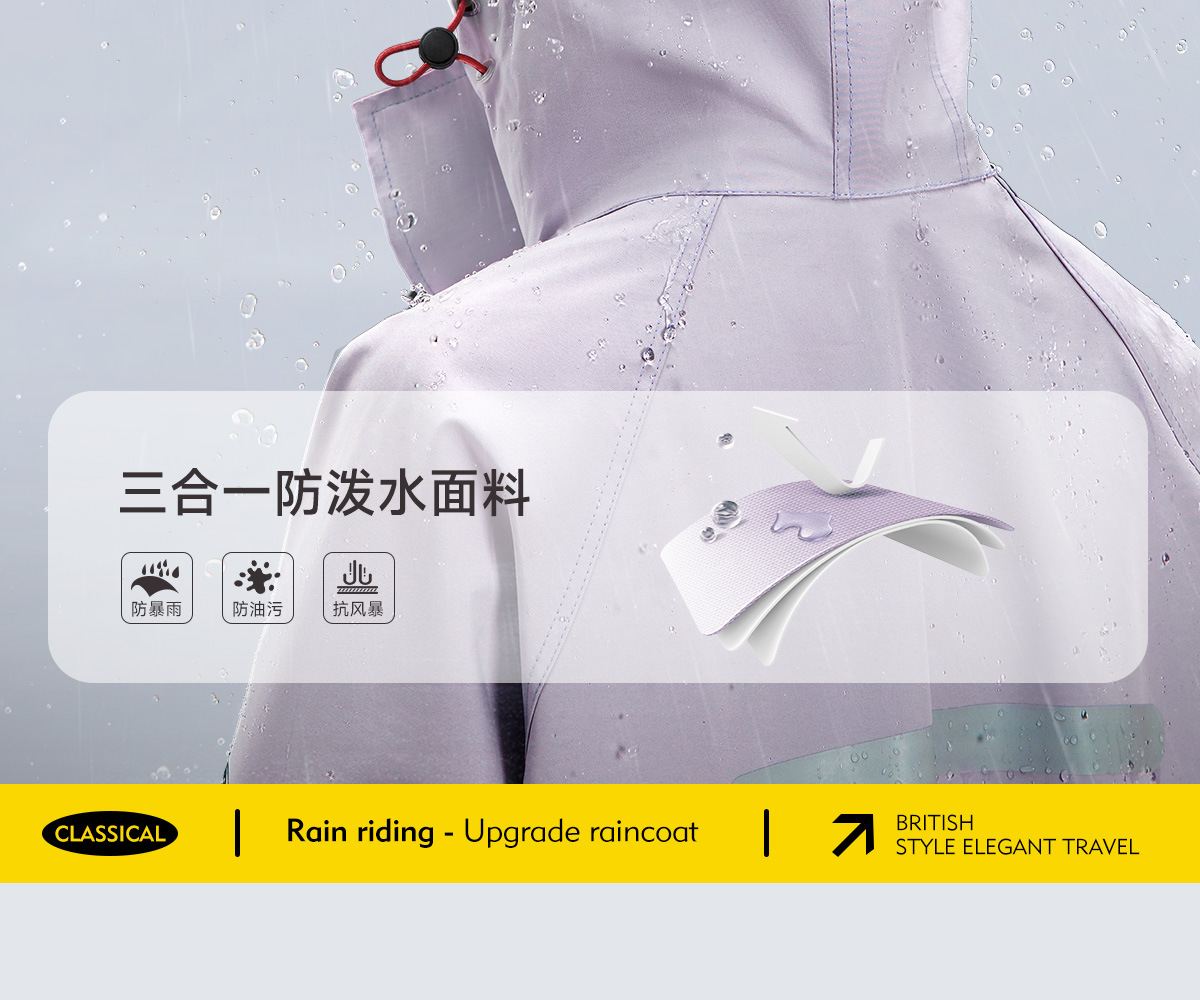 Full body raincoat for motorcycle and bicycle