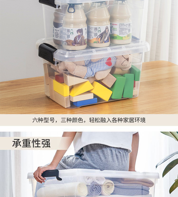 spacexpert包邮加大加厚大容量透明收纳箱家用衣服玩具整理箱储物