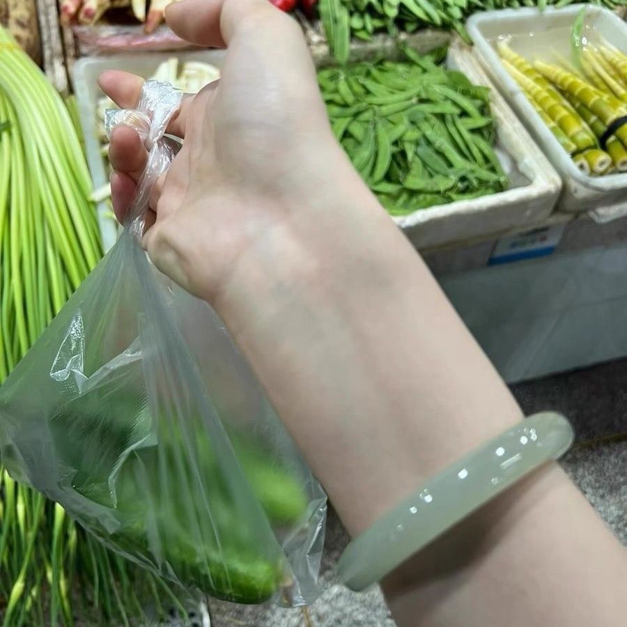 Hetian-Jade-Armband, Xinjiang, natürlich, geölte Rundform