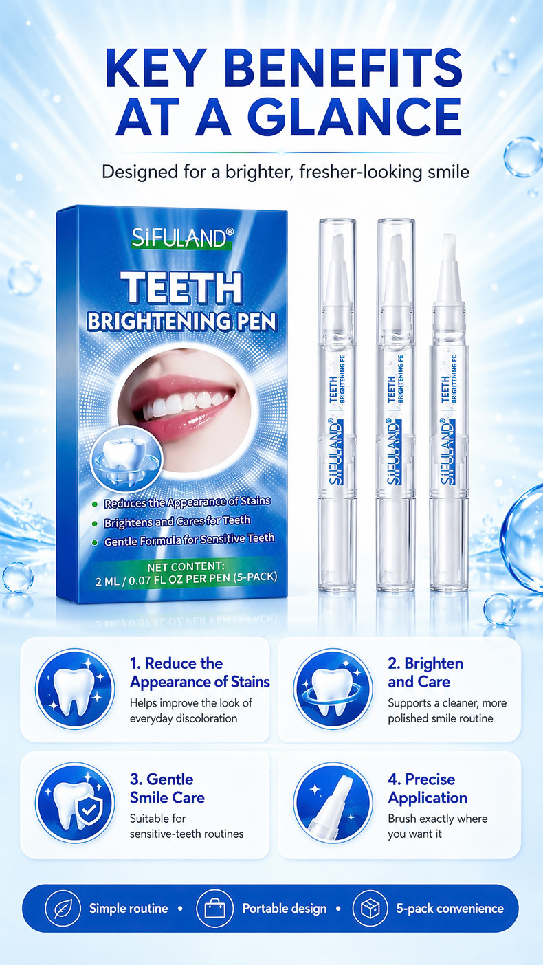 Teeth whitening pen with stain remover