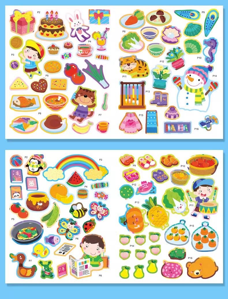 Kinder Schriftzeichen Stickerbuch Set 8er 2-6 Jahre
