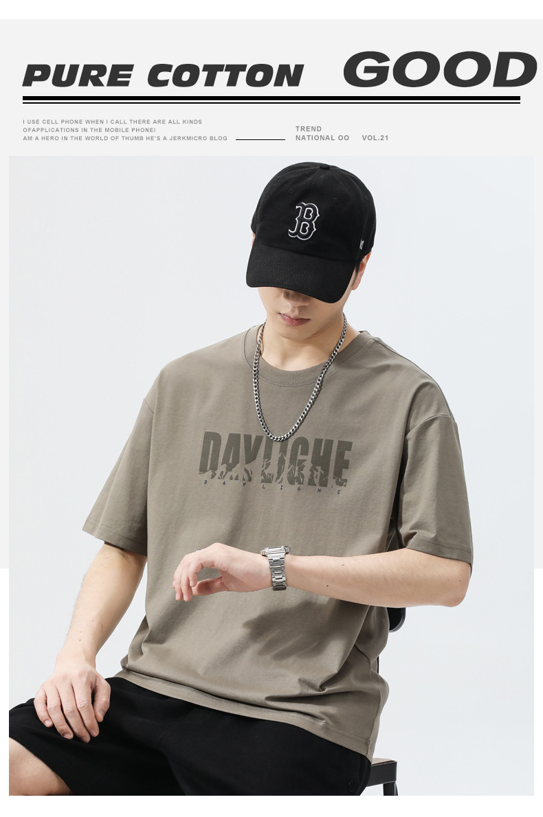 Summer men's t-shirt, short sleeve, crew neck, children's